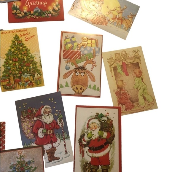 VTG Christmas Cards 32+ Envelopes Boxed Set Variety of Styles Retro Repeats - Picture 5 of 6